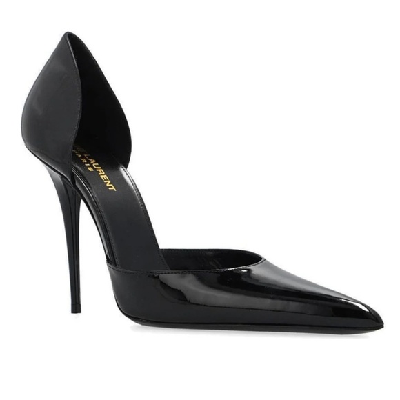 Saint Laurent Patent Leather d’Orsay Pumps – Black – Size 38.5 - Picture 1 of 9